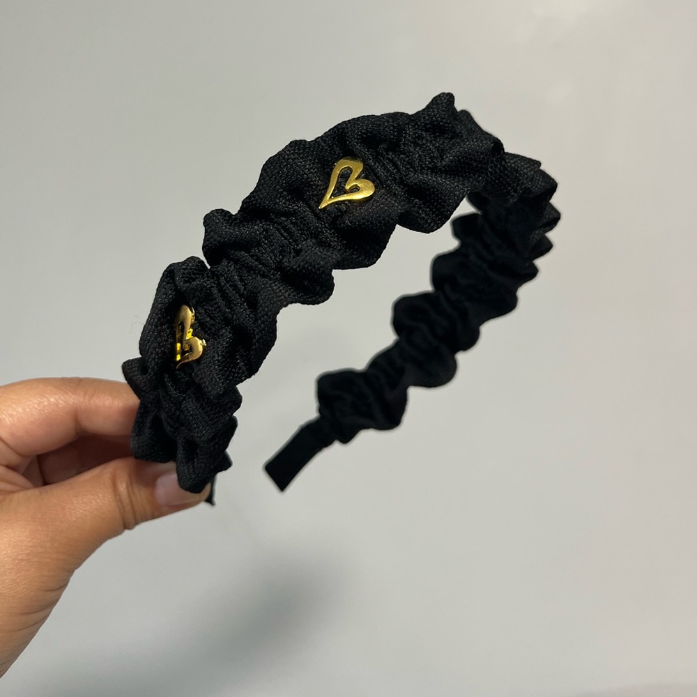 Black Heart Embellished Headband